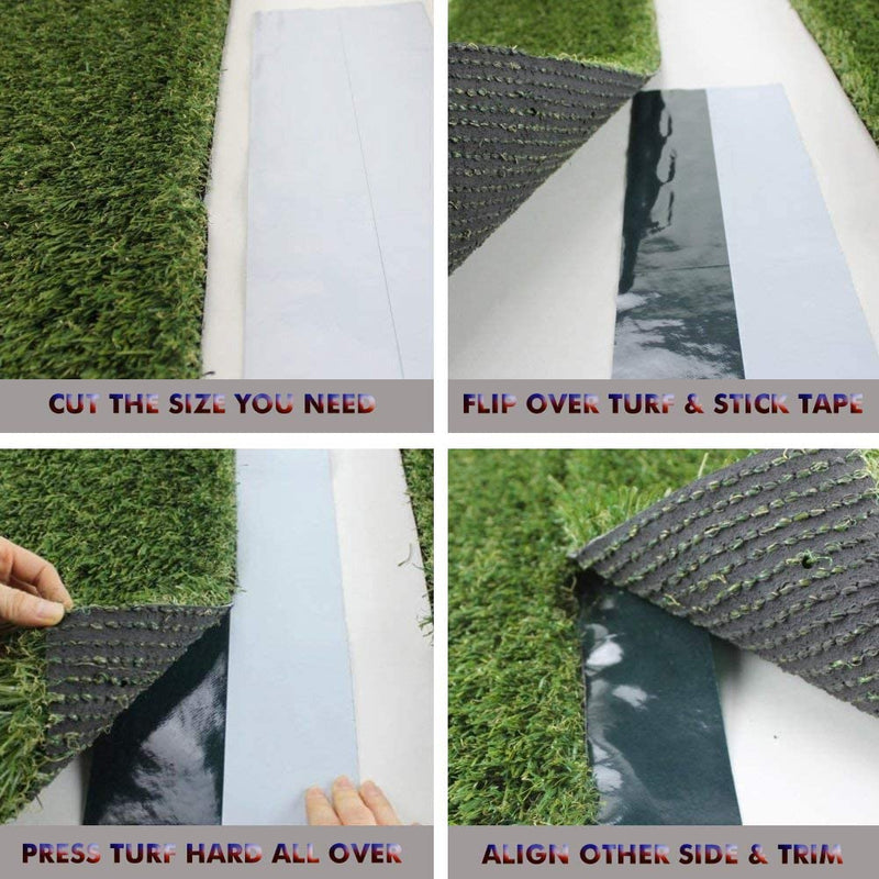 Harciety Weatherproof Artificial Grass Turf Tape Self Adhesive Double-Sided Rug  Tape for Jointing Fixing Green Lawn-6InX33Ft 